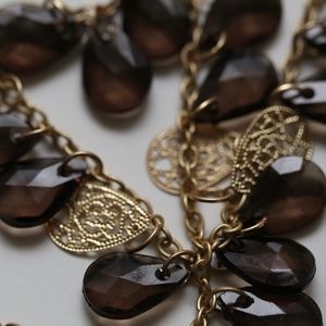 Three Row Necklace with Matching Earrings